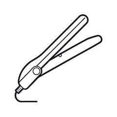 outline of a hair straightener