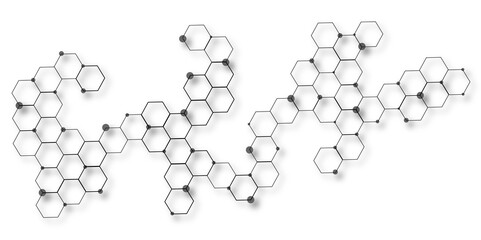 Abstract background with lines technology. Modern simple style hexagonal graphic concept. Abstract hexagon polygonal pattern background vector. White grid tile hexagon creative background with hexagon