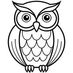 Minimalist Owl Line Art