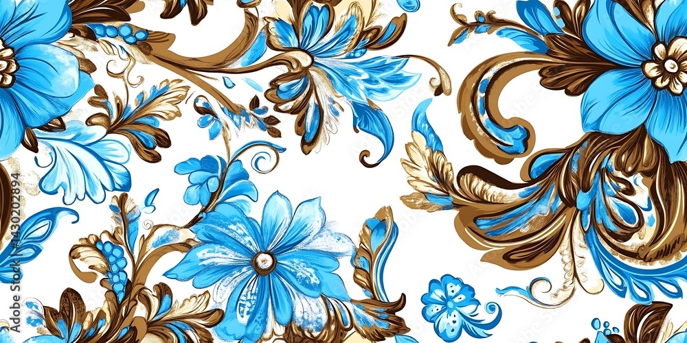 Poster a seamless pattern of paisley shapes with each shape filled with different shades or colors to creat