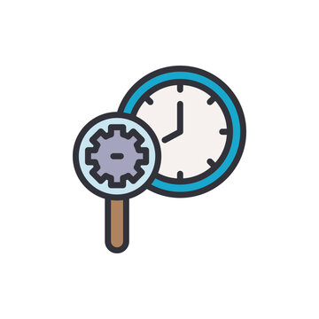 recommend clip art: Clock repair colored icons, minimalist vector illustration ,simple transparent graphic element .Isolated on white background