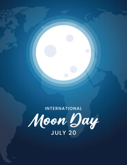 International full moon day concept vector design