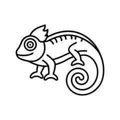 outline of a green chameleon