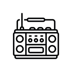 Black  line icon for radio
