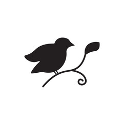 Elegant Bird Logo Vector Template icon vector line logo design illustration outline flat on white background simple icons