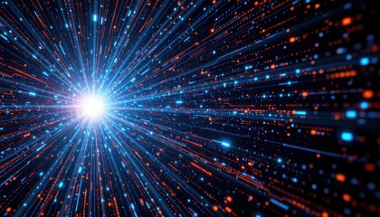 Cosmic vortex emission lines with particles forming high tech space grid