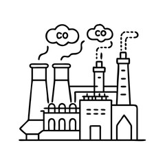 Obraz premium carbon capture icon, carbon capture line art - simple line art of carbon capture, perfect for carbon capture logos and icons