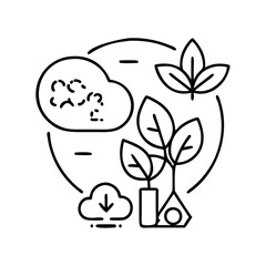 carbon neutral icon, carbon neutral line art - simple line art of carbon neutral, perfect for carbon neutral logos and icons