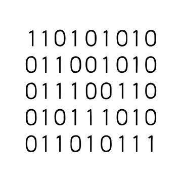 binary code icon, binary code line art - simple line art of binary code, perfect for binary code logos and icons