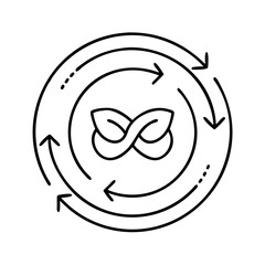 circular economy icon, circular economy line art - simple line art of circular economy, perfect for circular economy logos and icons