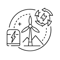 clean energy icon, clean energy line art - simple line art of clean energy, perfect for clean energy logos and icons