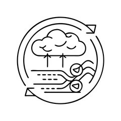 clean air icon, clean air line art - simple line art of clean air, perfect for clean air logos and icons