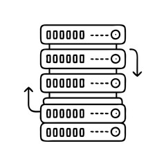 data center icon, data center line art - simple line art of data center, perfect for data center logos and icons