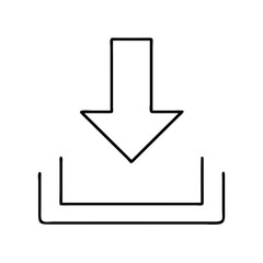 download arrow icon, download arrow line art - simple line art of download arrow, perfect for download arrow logos and icons
