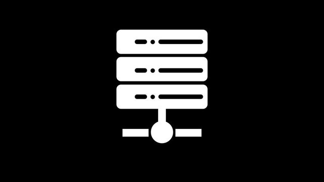 server glyphs icon animation on black background.