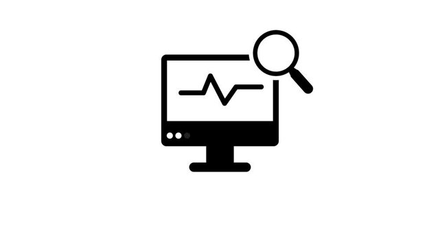 Computer monitoring and network icon animation.