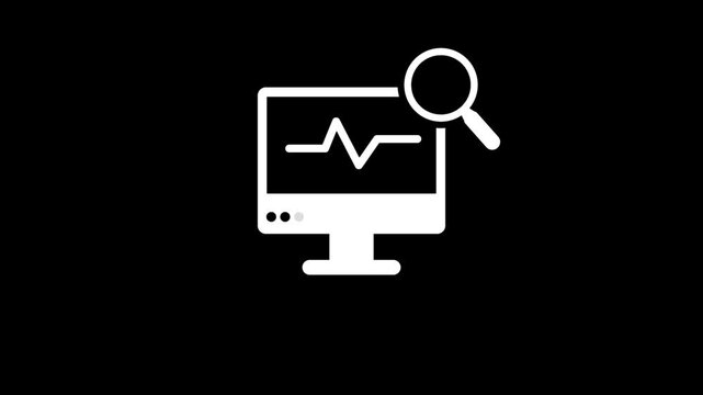 Computer monitoring and network icon animation.