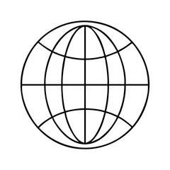globe icon, globe line art - simple line art of globe, perfect for globe logos and icons