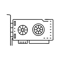 gpu icon, gpu line art - simple line art of gpu, perfect for gpu logos and icons