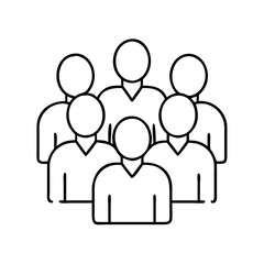 group of people icon, group of people line art - simple line art of group of people, perfect for group of people logos and icons