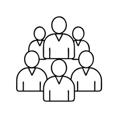group of people icon, group of people line art - simple line art of group of people, perfect for group of people logos and icons