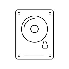 hard disk icon, hard disk line art - simple line art of hard disk, perfect for hard disk logos and icons