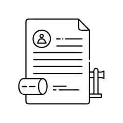 legal document icon, legal document line art - simple line art of legal document, perfect for legal document logos and icons
