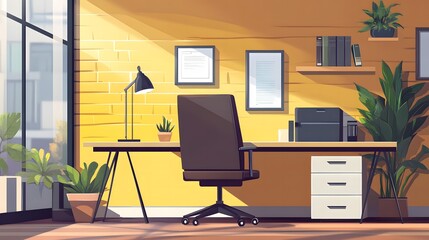 modern office background Modern Open Plan Office Space With Tables