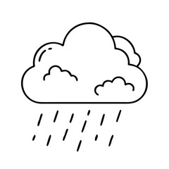 rain cloud icon, rain cloud line art - simple line art of rain cloud, perfect for rain cloud logos and icons