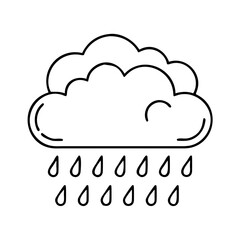 rain cloud icon, rain cloud line art - simple line art of rain cloud, perfect for rain cloud logos and icons
