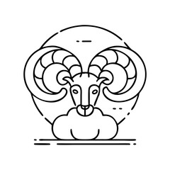 ram icon, ram line art - simple line art of ram, perfect for ram logos and icons