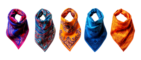 Blue Patterned Face Masks Against Transparent Background