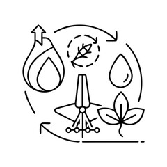 renewable resources icon, renewable resources line art - simple line art of renewable resources, perfect for renewable resources logos and icons