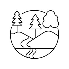 river icon, river line art - simple line art of river, perfect for river logos and icons