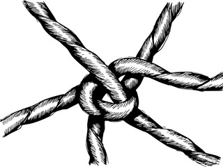 Tying strong knots for practical uses workshop setting graphic representation indoor environment close-up view craftsmanship technique