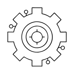 settings gear icon, settings gear line art - simple line art of settings gear, perfect for settings gear logos and icons