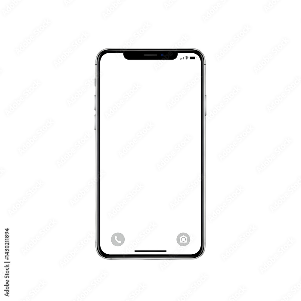 Poster modern smartphone mockup with blank screen for app presentation or website design