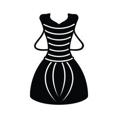 Ruched Dress with Side Drawstring Silhouette Vector Illustration