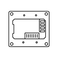 ssd icon, ssd line art - simple line art of ssd, perfect for ssd logos and icons