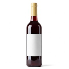Obraz premium Homemade Wine Bottle with Rustic Label and Red Wine – Isolated Mockup