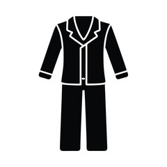 Naklejka premium Satin Pajamas with Piping Silhouette Vector Illustration