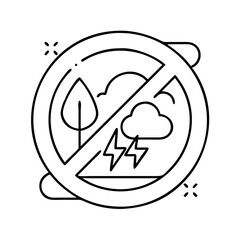 zero emissions icon, zero emissions line art - simple line art of zero emissions, perfect for zero emissions logos and icons