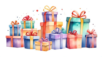 gift boxes on a white background