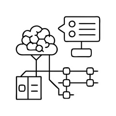 ai algorithm icon, ai algorithm line art - simple line art of ai algorithm, perfect for ai algorithm logos and icons