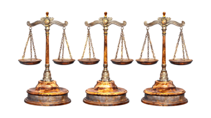 Fantasy Scales of Justice Against Transparent Background