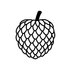 Pine Cone Icon: A minimalist black and white depiction of a pine cone, its intricate scales and simple form celebrating nature's subtle design.