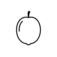 Simple Apple: A minimalist, clean outline of an apple, perfectly representing the fruit in a straightforward manner.