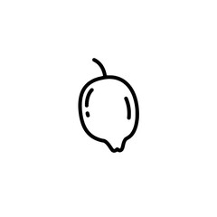 Lemon Outline Illustration: A simple and elegant black outline of a fresh lemon, perfectly conveying the essence of citrus and its natural appeal.