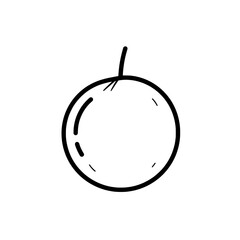 Simplicity in the Round: A clean and simple illustration of a single, spherical citrus fruit, showcasing a minimalist aesthetic perfect for design and food concepts.