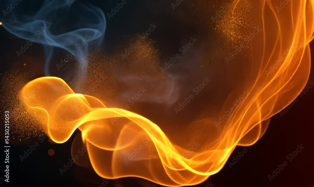 Aufkleber abstract image of colorful smoke and flame patterns swirling against a dark background